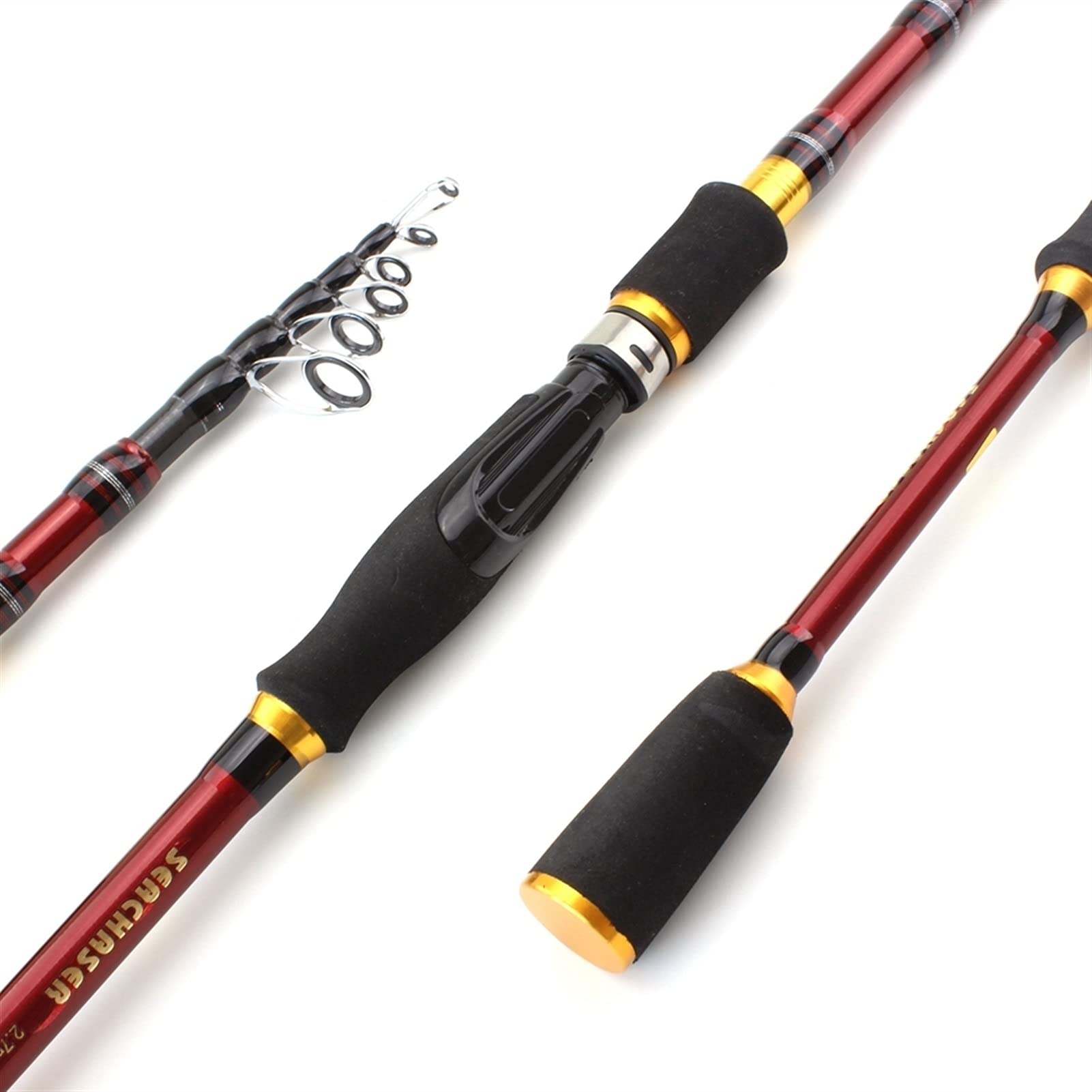 Amazon | 1.8M-2.7M赤い餌の釣り竿カーボンロッド7-28G餌回転鋳造棒